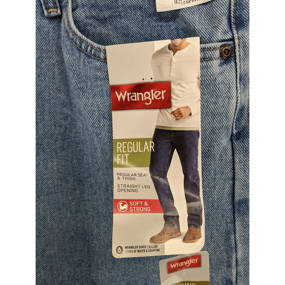 Wrangler Jeans Straight Leg 36x32 Apollo Blue Men Regular Fit Soft Strong Rugged - Picture 6 of 11